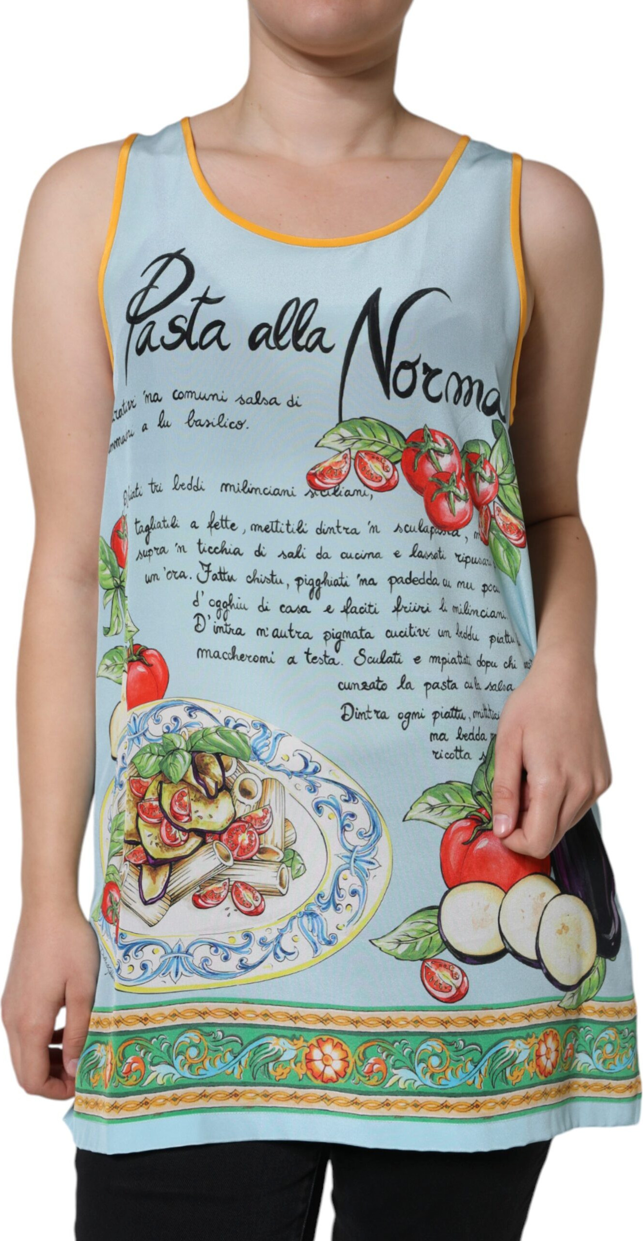 Tank Top Dolce & Gabbana Multicolor Pasta Alla Norma Print