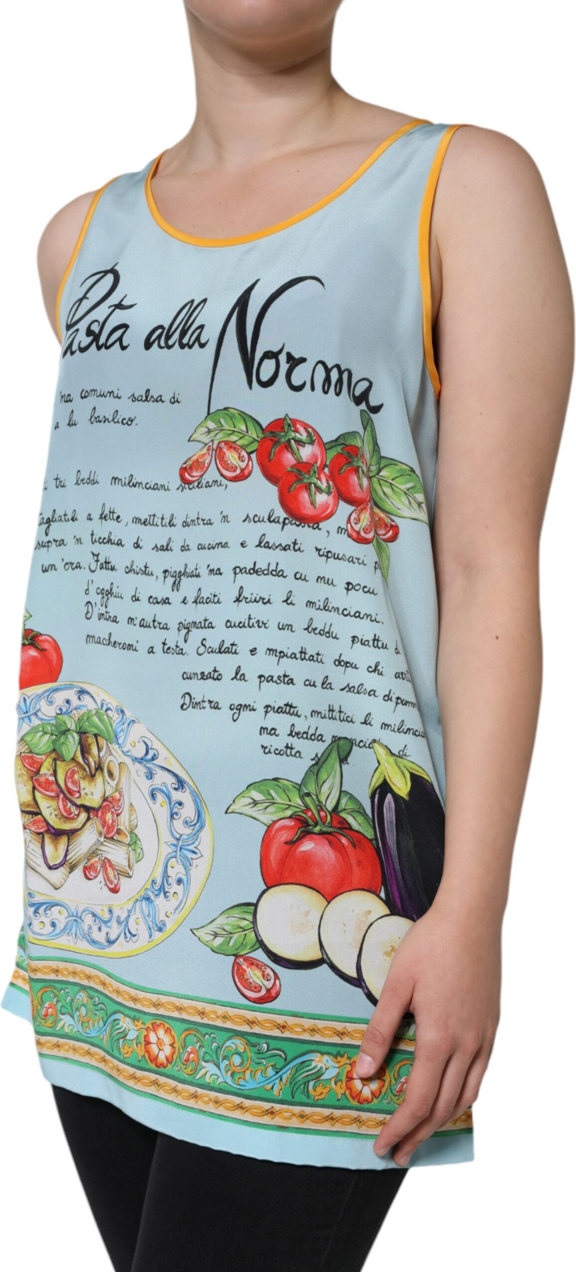 Майка Dolce & Gabbana Мультицветный Принт Pasta Alla Norma
