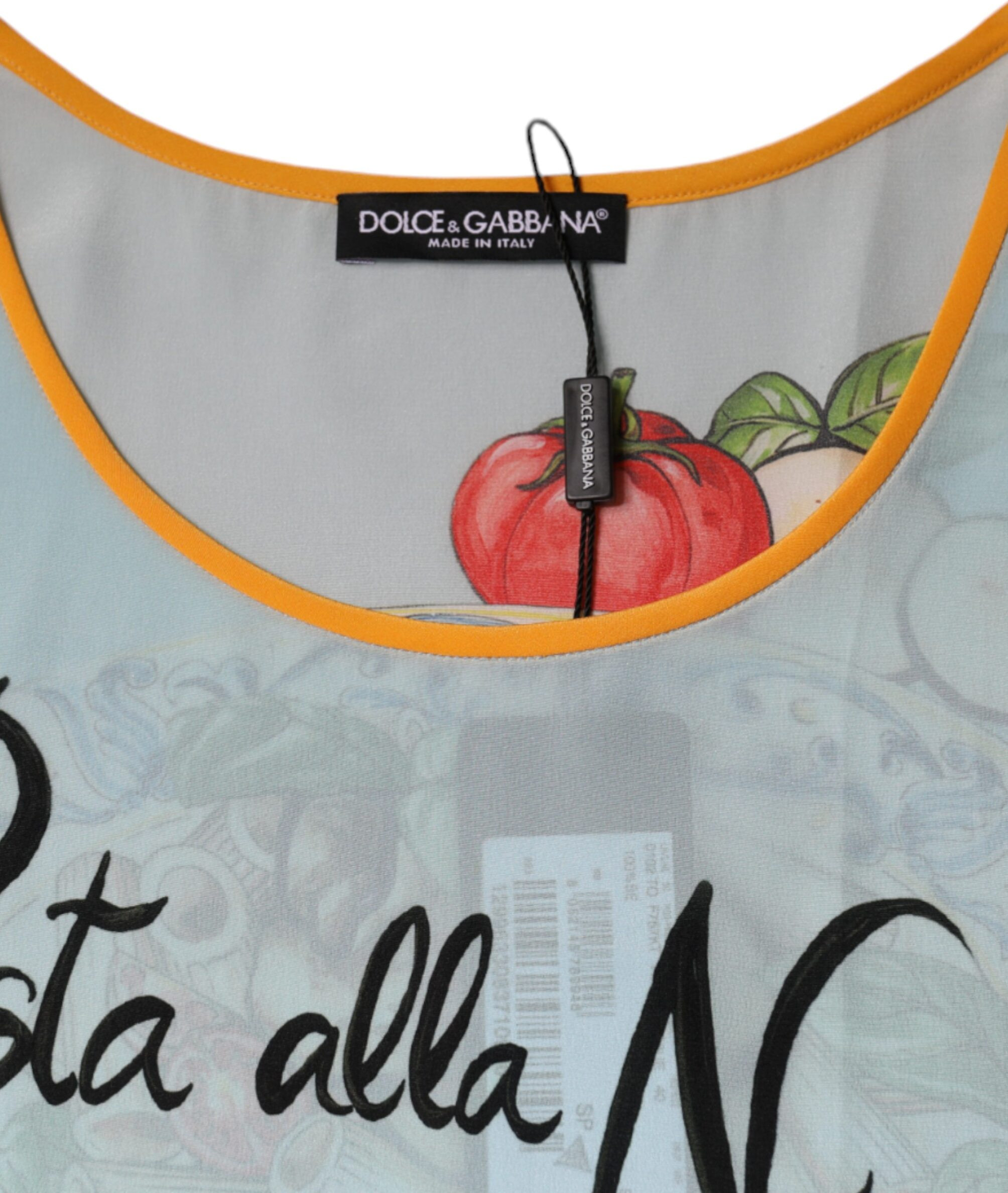 Майка Dolce & Gabbana Мультицветный Принт Pasta Alla Norma