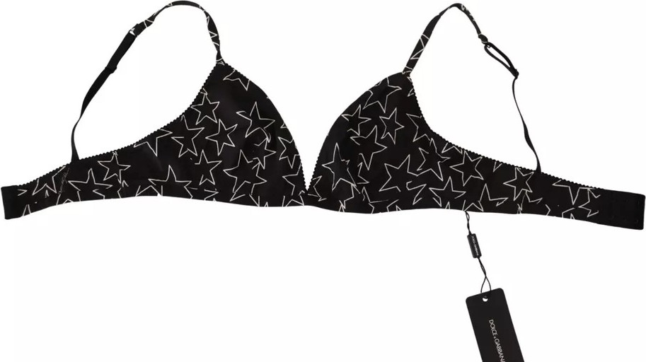 Underwear Dolce & Gabbana Black Millennials Star Non Wire Cotton Bra Underwear