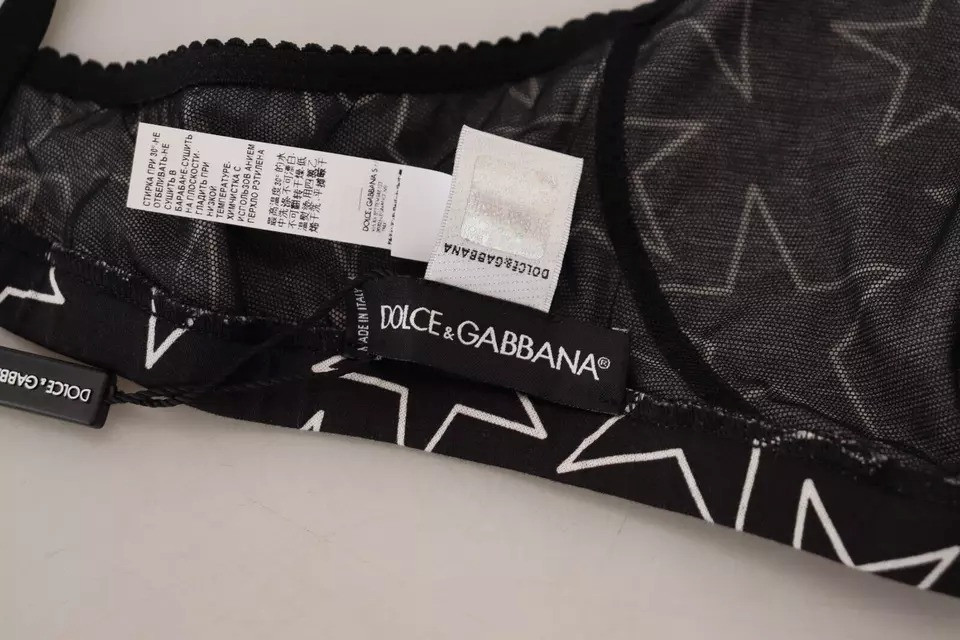 Underwear Dolce & Gabbana Black Millennials Star Non Wire Cotton Bra Underwear