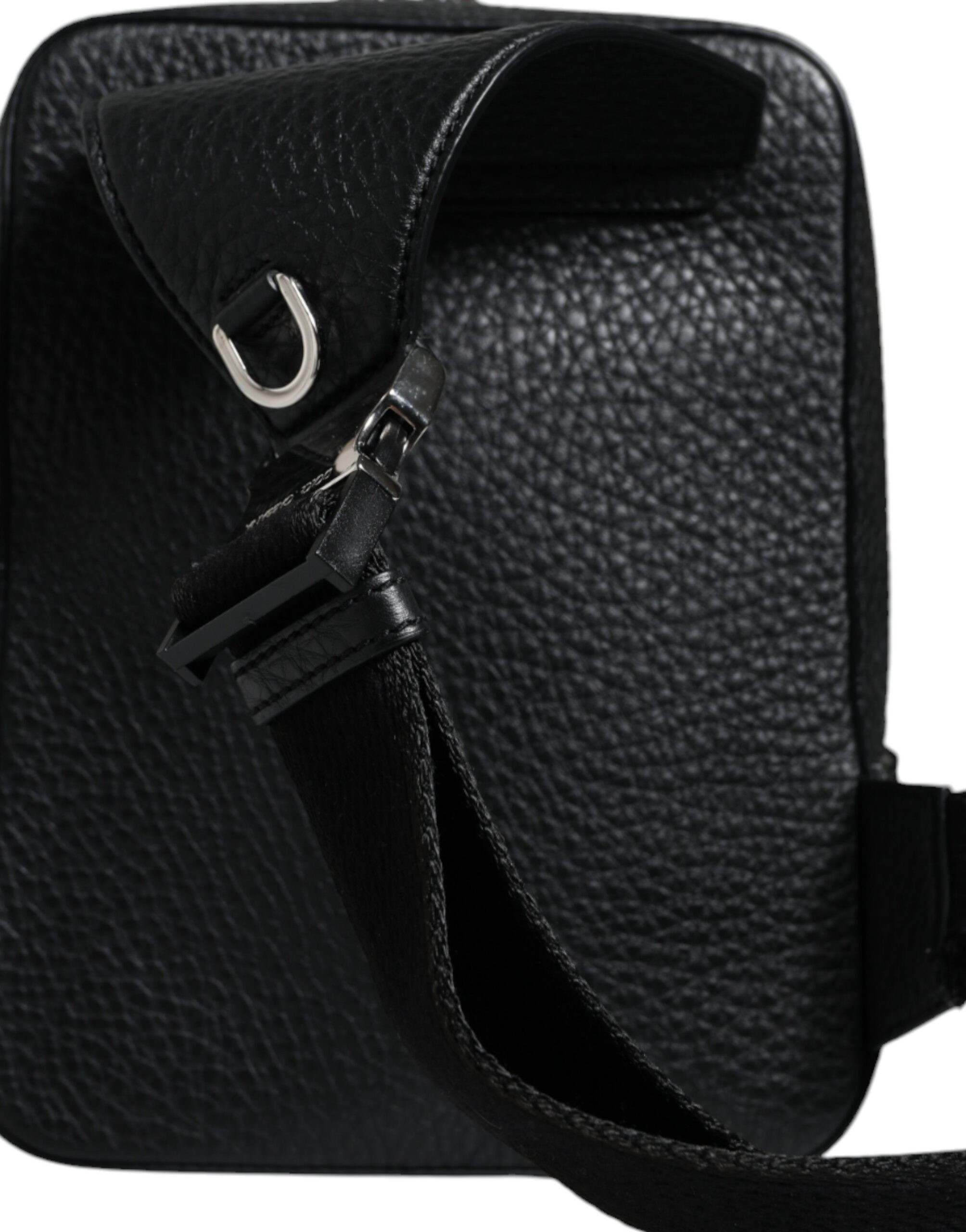 Bodybag Dolce & Gabbana Black Calfskin Leather Logo Plaque