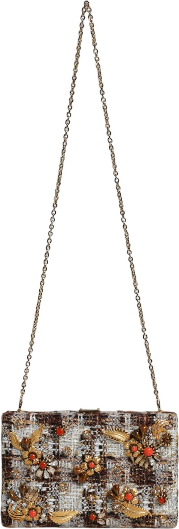 Crossbody sumkasi Dolce & Gabbana Multicolor Tweed Gullardan yasalgan kopchasi