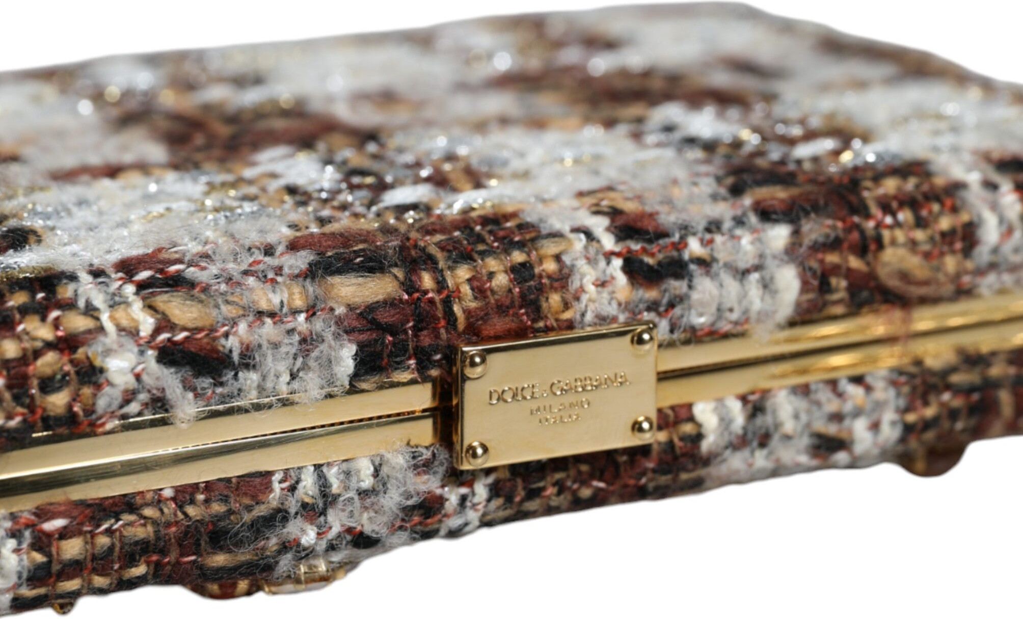 Crossbody sumkasi Dolce & Gabbana Multicolor Tweed Gullardan yasalgan kopchasi