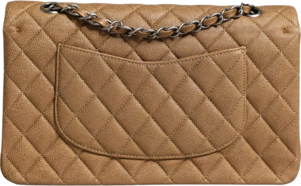 Сумка через плечо Chanel Темно-золотая Средняя Классическая Двойной клапан