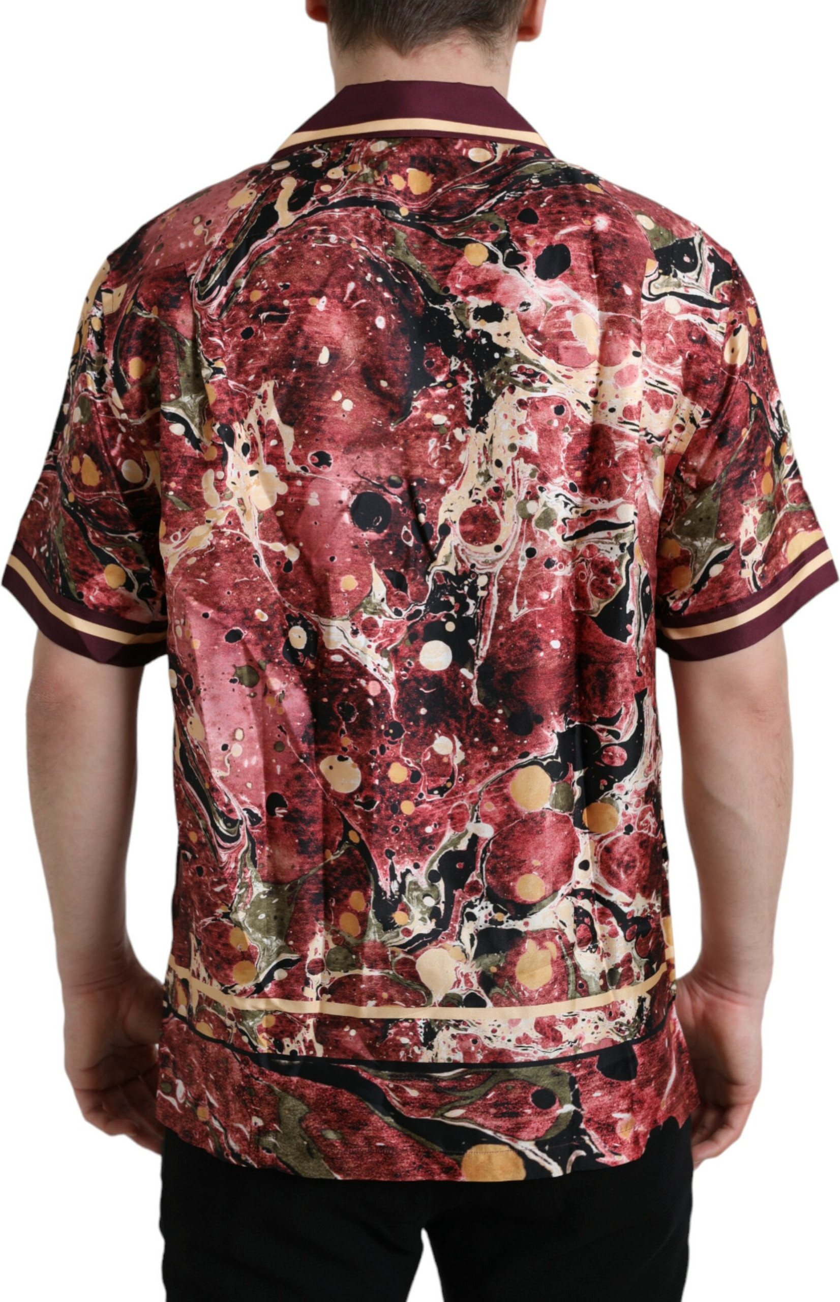 Shirt Dolce & Gabbana Multicolor Button Down Silk Shirt