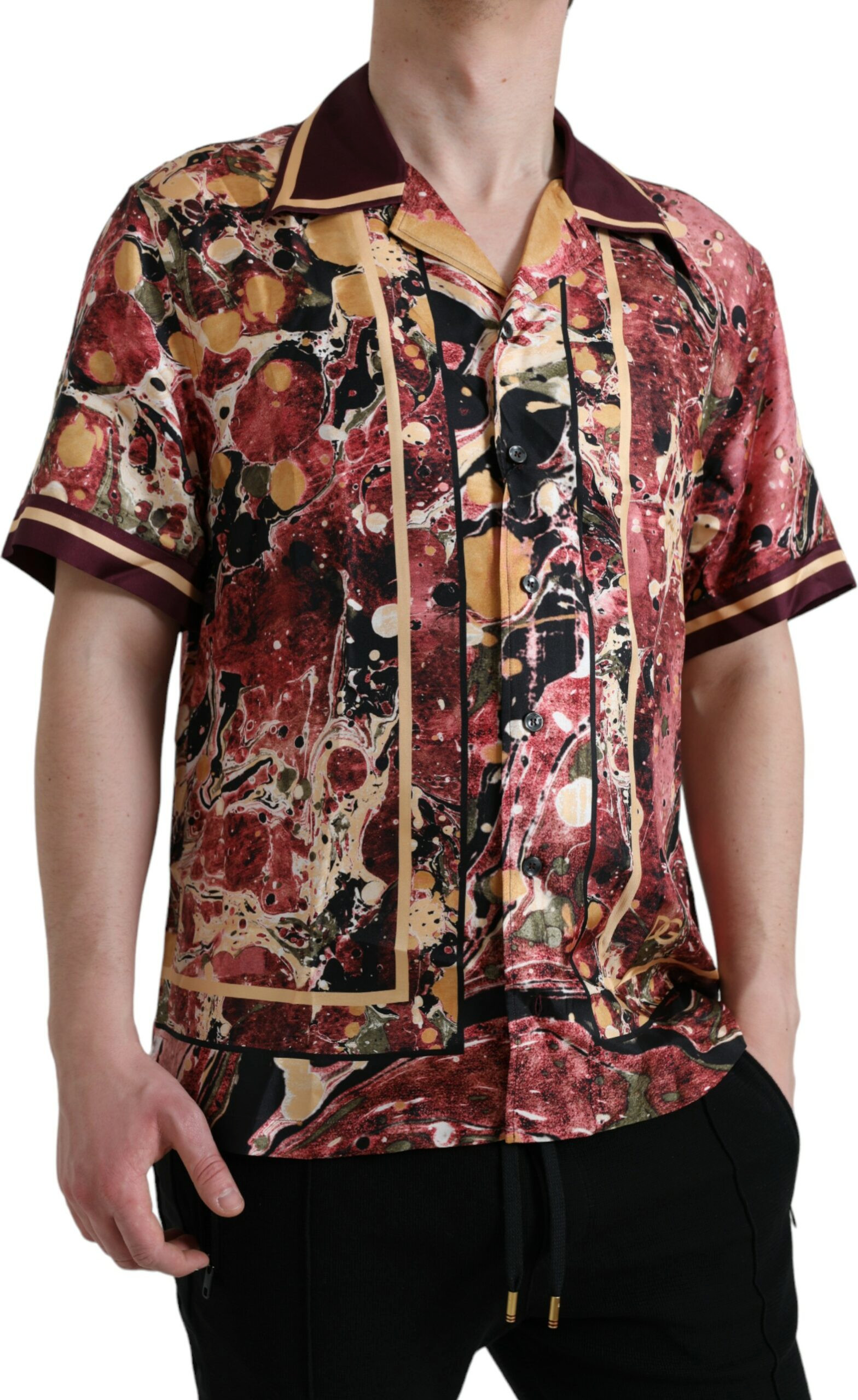 Shirt Dolce & Gabbana Multicolor Button Down Silk Shirt