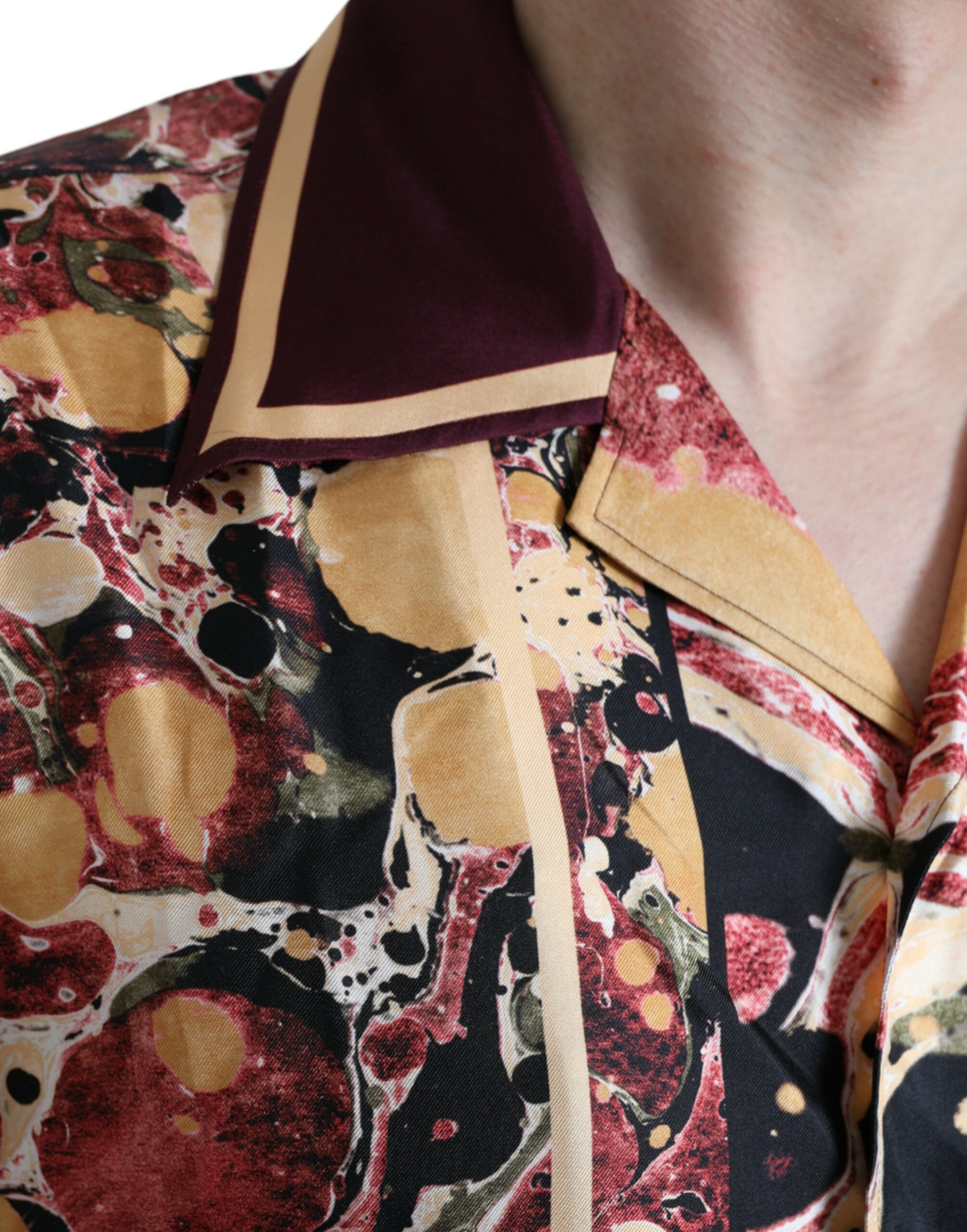 Shirt Dolce & Gabbana Multicolor Button Down Silk Shirt