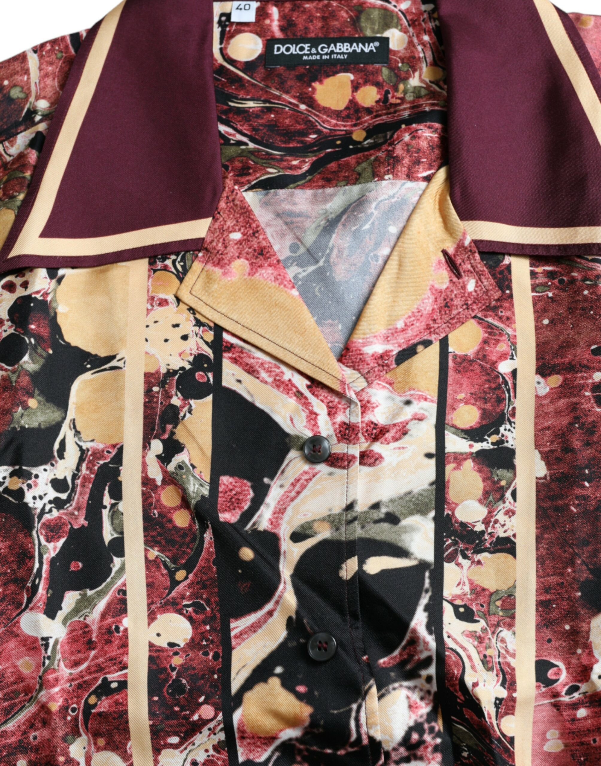 Shirt Dolce & Gabbana Multicolor Button Down Silk Shirt
