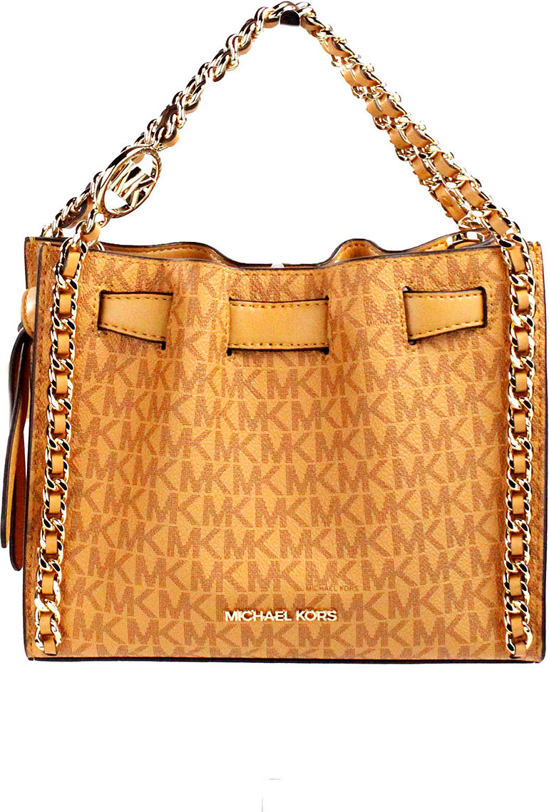 Crossbody Bag Michael Kors Mina Small Belted Cider Signature PVC Chain Inlay