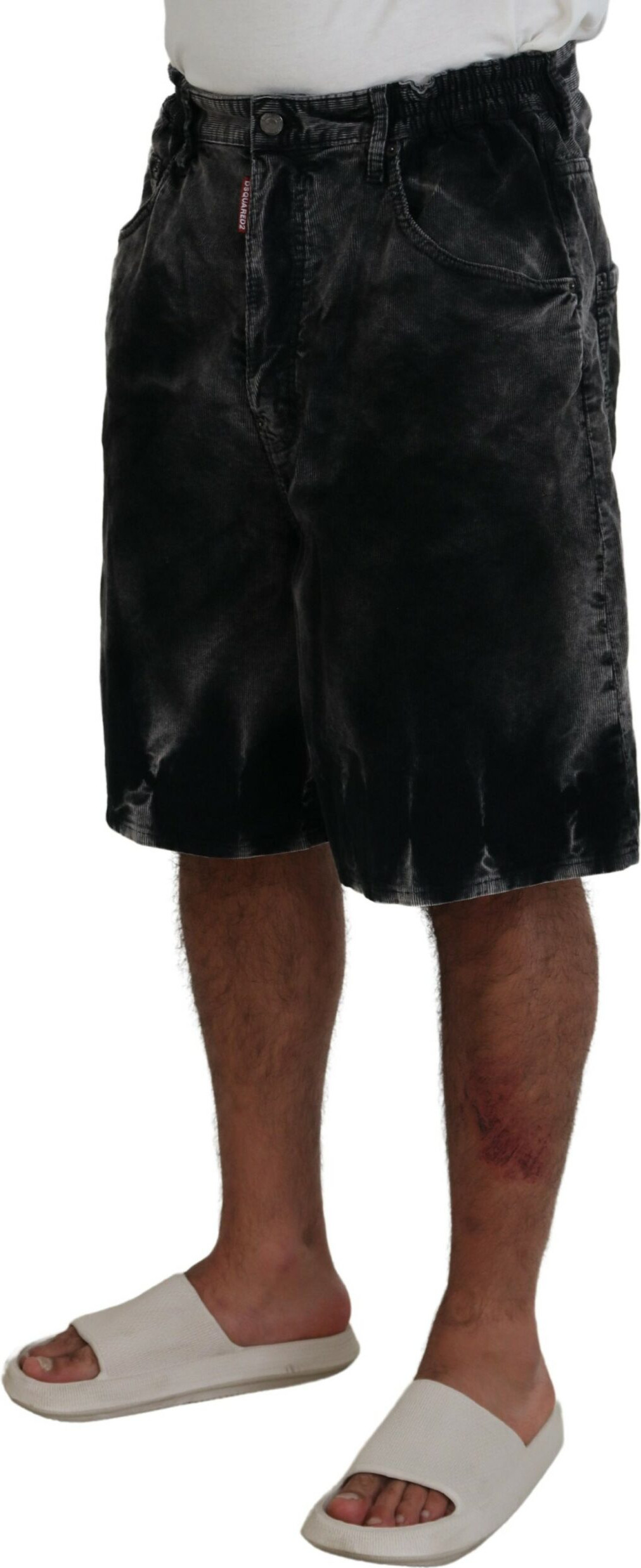 Shorts Dsquared2 Gray Cotton Corduroy Bermuda Shorts