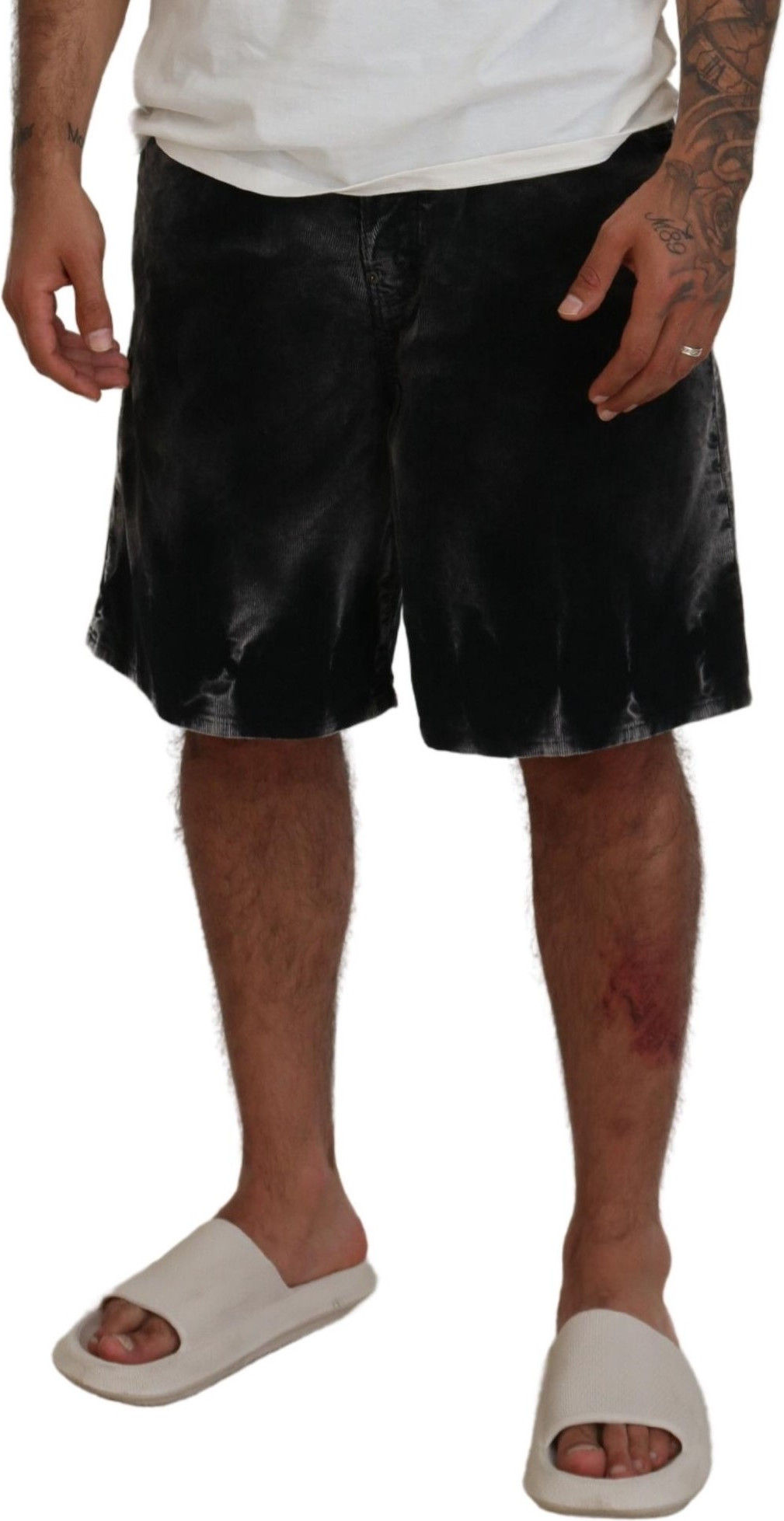 Shorts Dsquared2 Gray Cotton Corduroy Bermuda Shorts