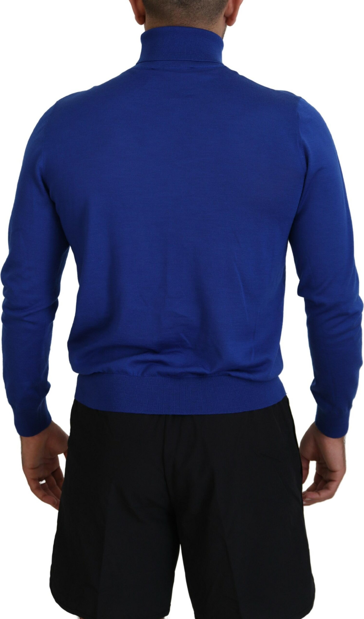 Sweater Dsquared2 Blue Logo Print Long Sleeves Turtle Neck