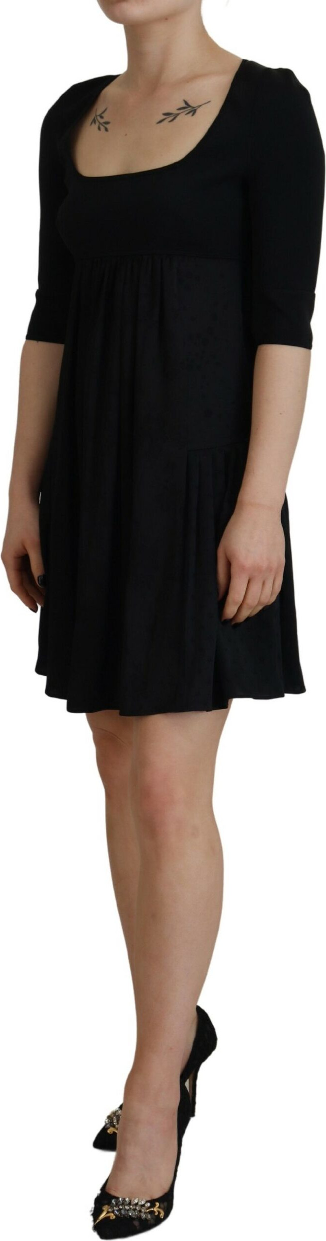Dress Dsquared2 Black Acetate Short Sleeves A-line Sheath Dress
