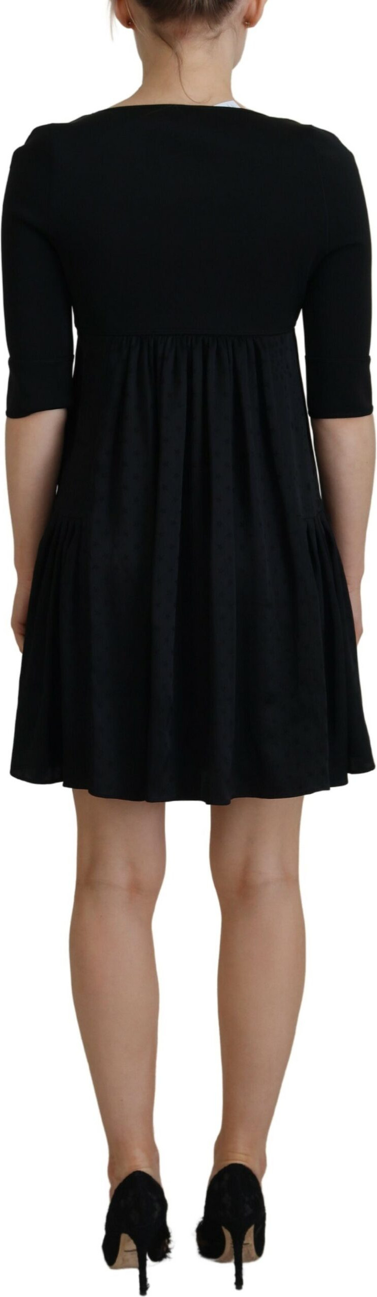 Dress Dsquared2 Black Acetate Short Sleeves A-line Sheath Dress
