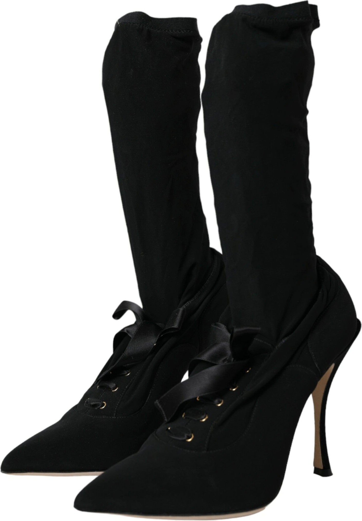 Boots Dolce & Gabbana Qora Stiletto Posnali O'rta Tuyik Chizmalari