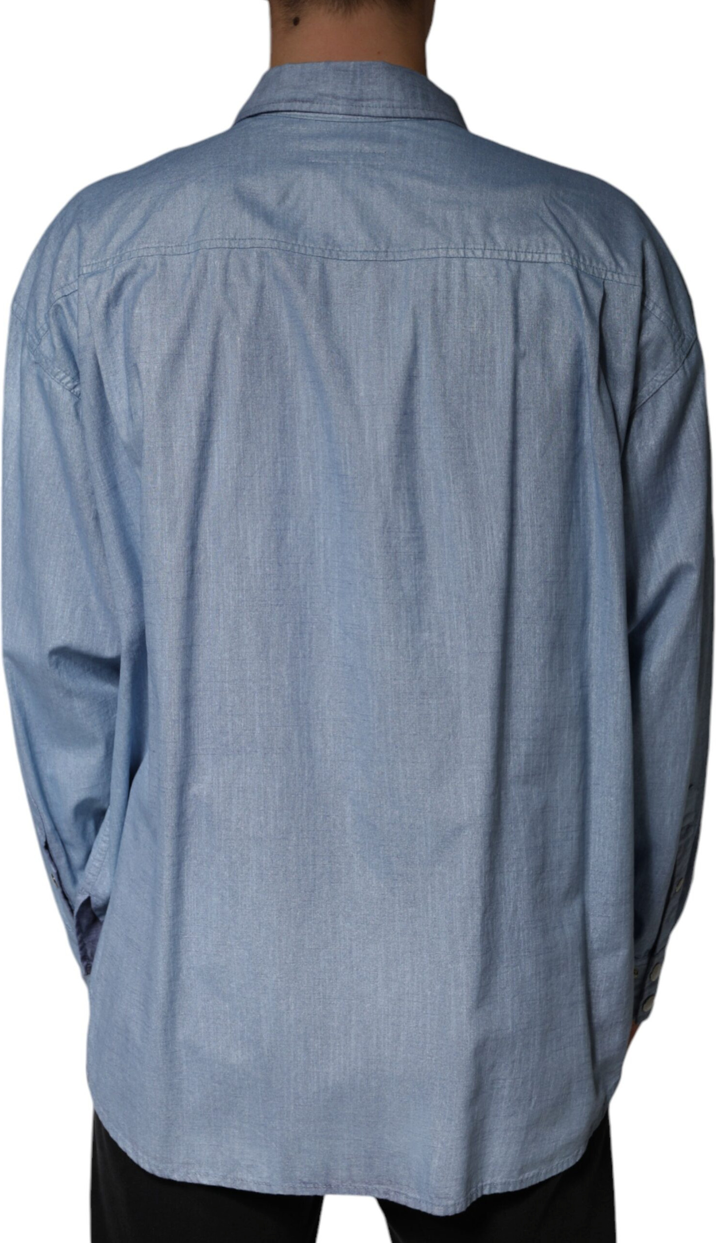 Casual Shirt Dolce & Gabbana Light Blue Cotton Button Down