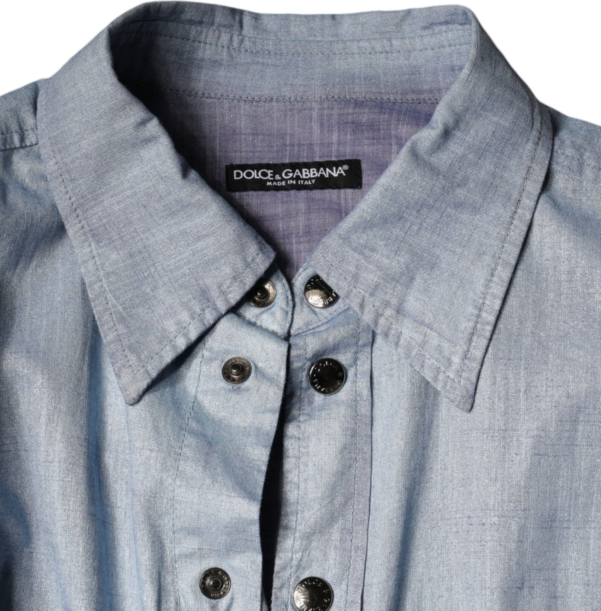 Casual Shirt Dolce & Gabbana Light Blue Cotton Button Down