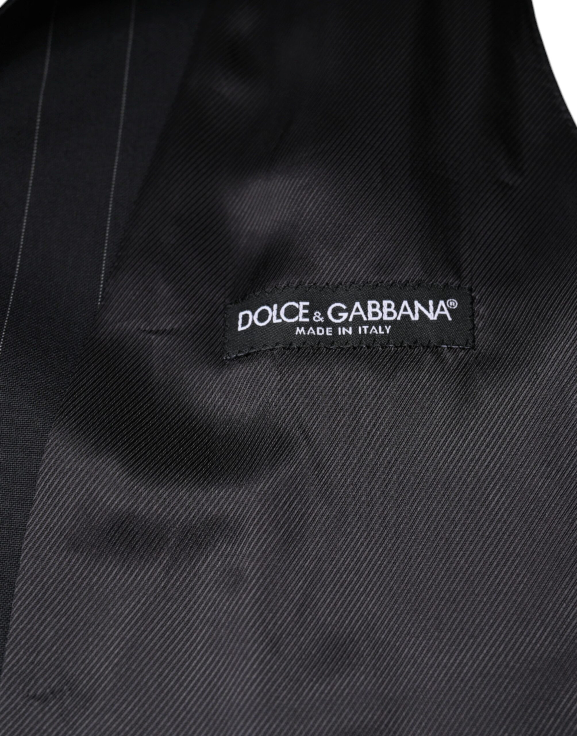 Vest Dolce & Gabbana Black Leather Waistcoat Dress Formal Vest