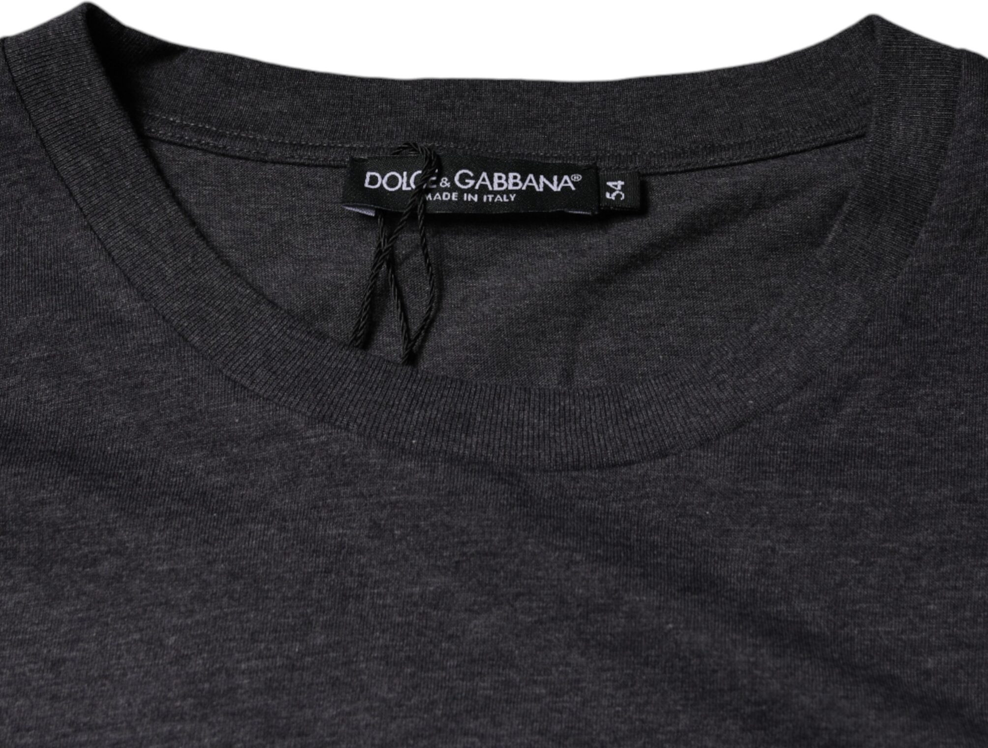 Футболка Dolce & Gabbana Серая с нашивкой-логотипом