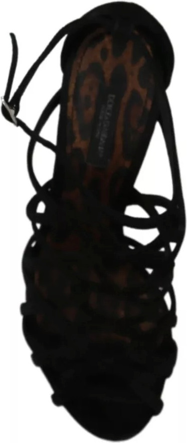 Dolce & Gabbana Sandal Qora Tasmali Stiletto Oyoq Kiyim