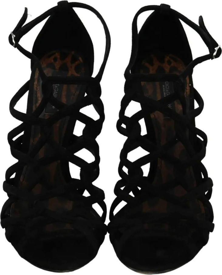 Dolce & Gabbana Sandal Qora Tasmali Stiletto Oyoq Kiyim
