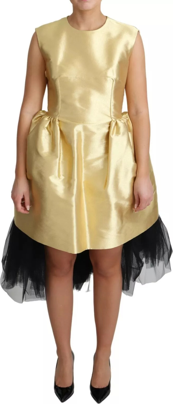 Dress Dolce & Gabbana Gold Polyester Sleeveless A-line Tulle Dress