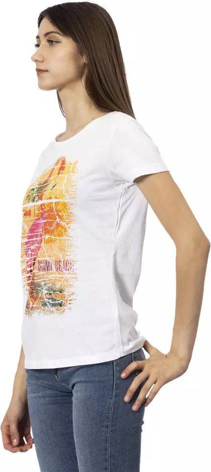 Футболка Trussardi Chic White Tee с графическим акцентом