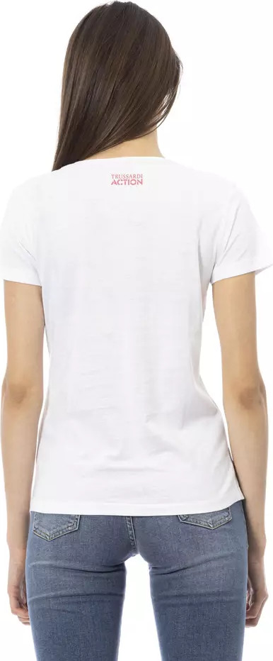 Футболка Trussardi Chic White Tee с графическим акцентом