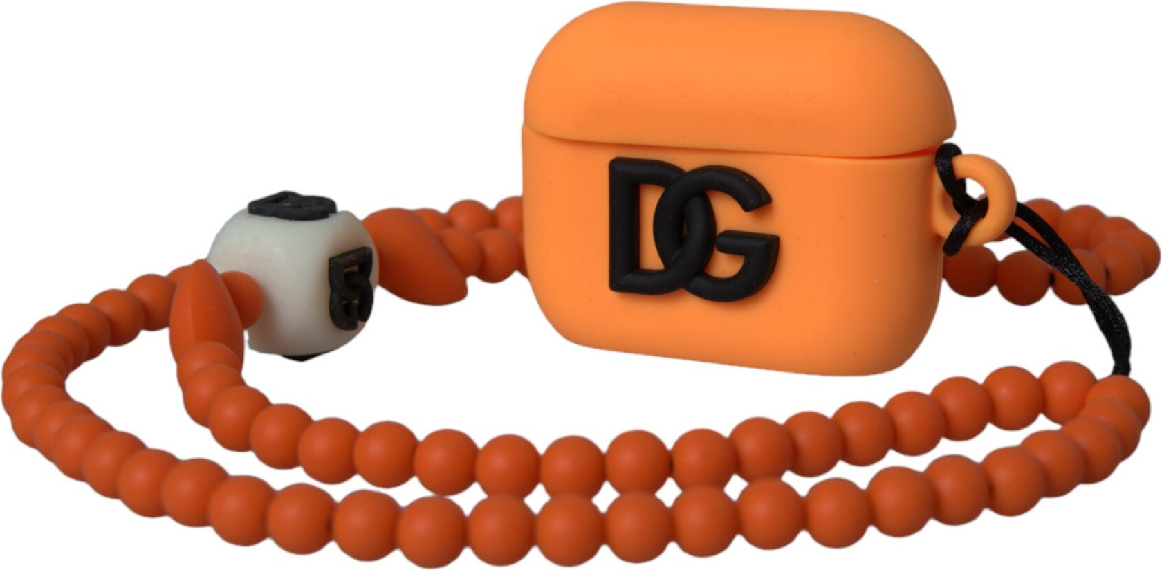 Dolce & Gabbana Oranj Silikon Logotip Detalli Boncukli Tasmalı AirPods Qutisi