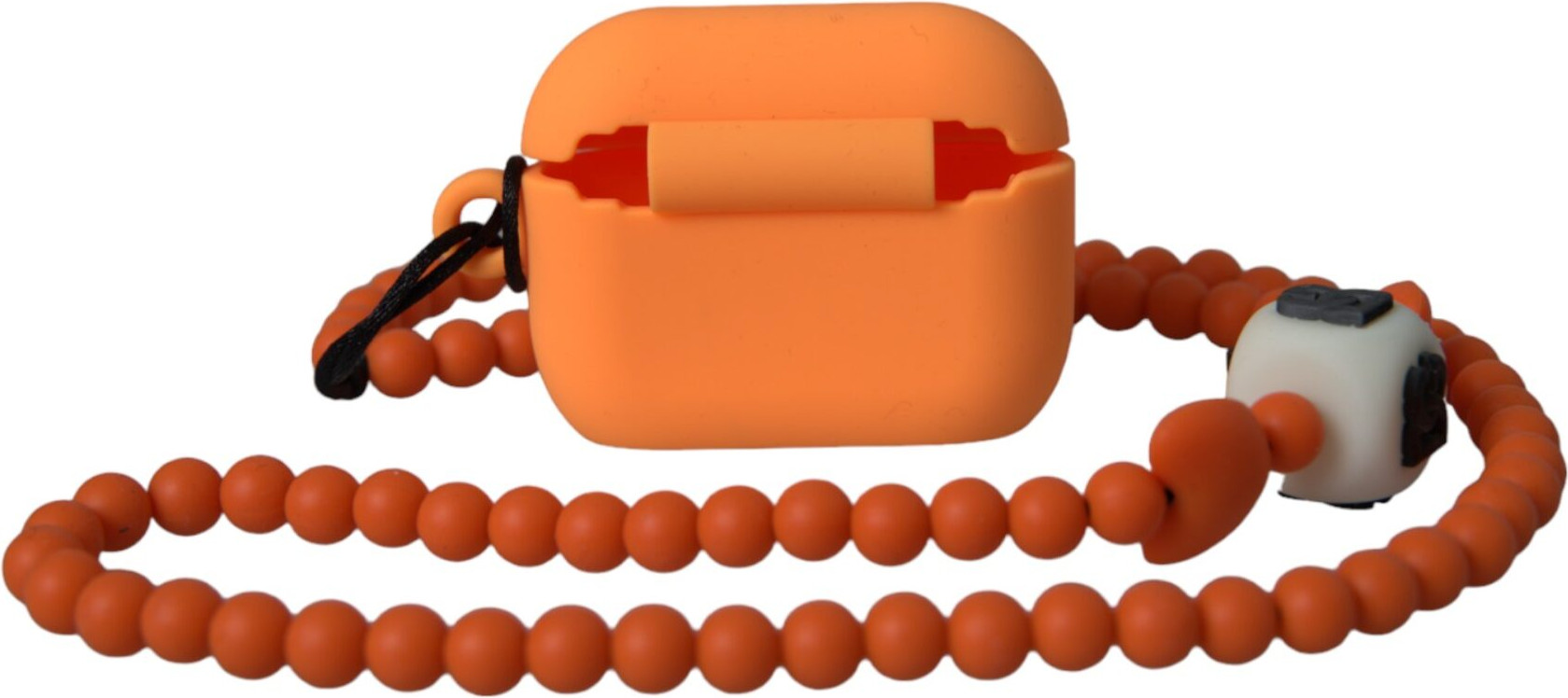 Dolce & Gabbana Oranj Silikon Logotip Detalli Boncukli Tasmalı AirPods Qutisi