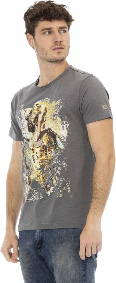 T-shirt Trussardi Gray Cotton Men Short Sleeve 