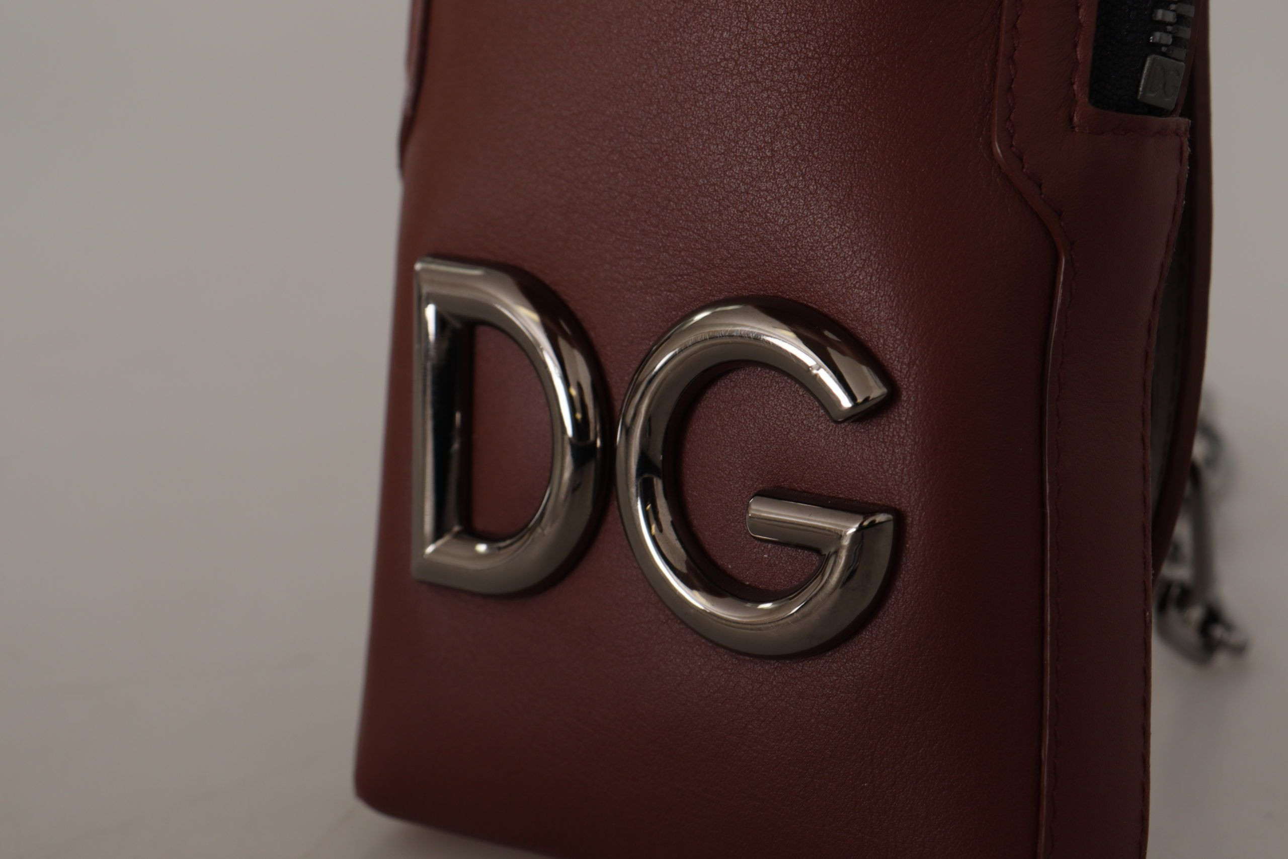 Сумка-кроссбоди Dolce & Gabbana Элегантный кожаный чехол-кошелек для телефона с цепочкой