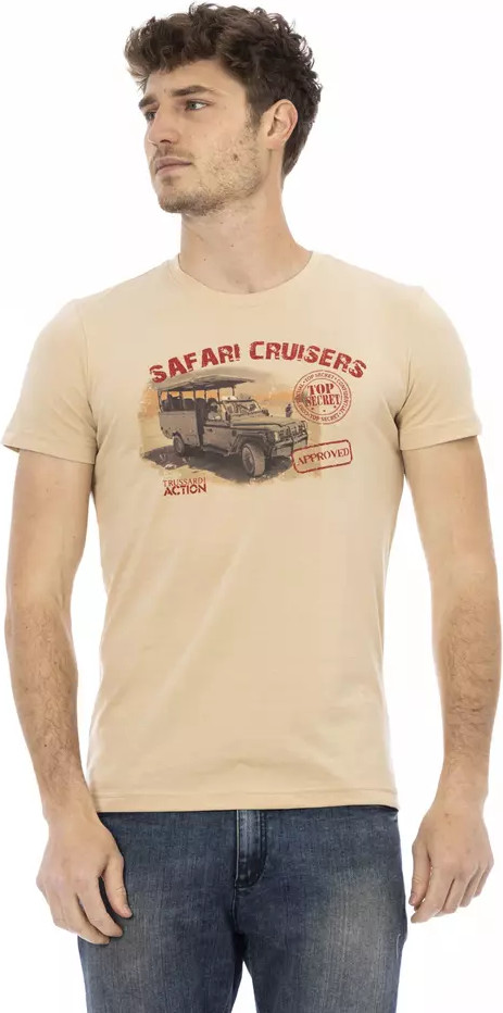 T-shirt Trussardi Beige Cotton Men T-Shirt