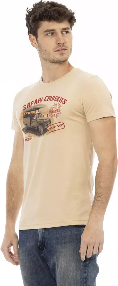 Trussardi T-shirt, Bej paxta, Erkaklar futbolkasi