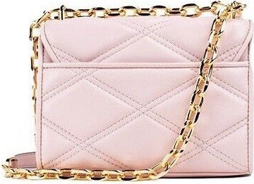 Crossbody Bag Michael Kors Serena Small Smooth Pink Vegan Leather Studded Flap