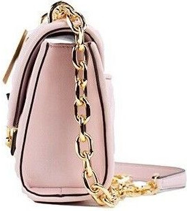 Crossbody Bag Michael Kors Serena Small Smooth Pink Vegan Leather Studded Flap