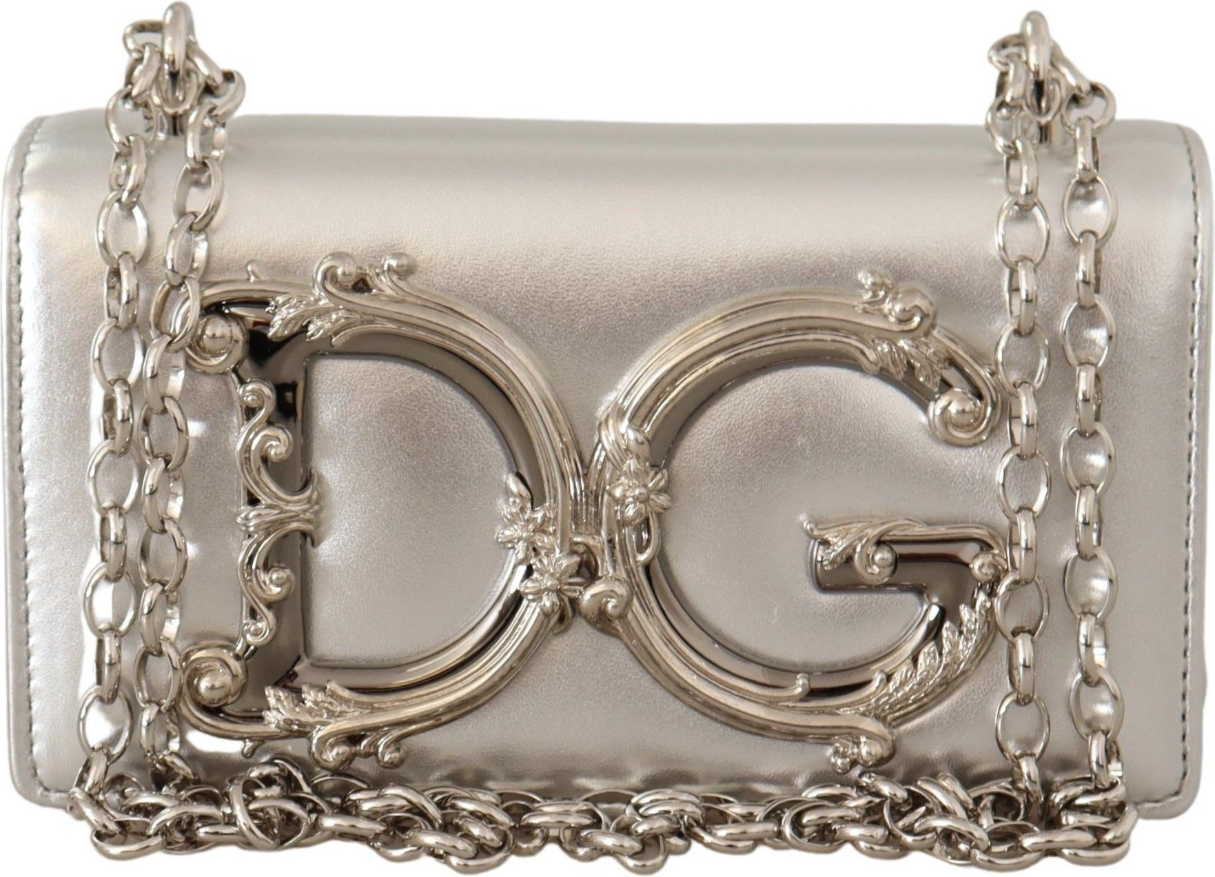 Сумка на плечо Dolce & Gabbana Элегантная Серебряная Кожа