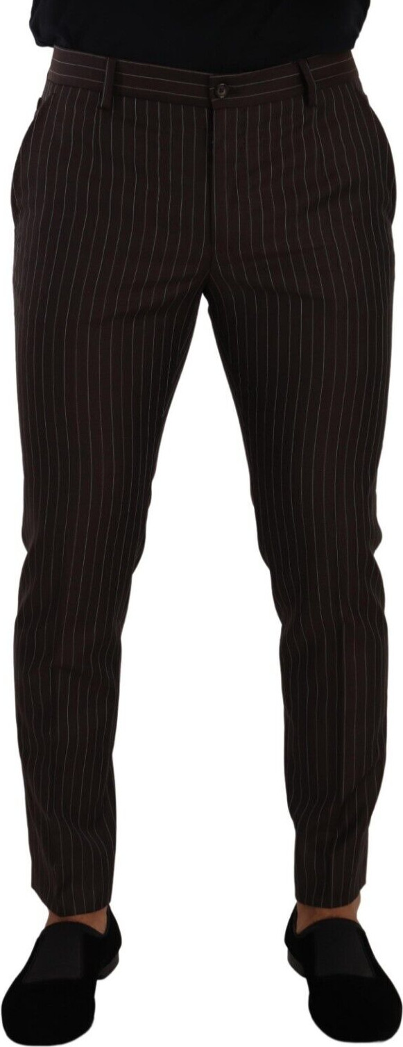 Formal Trousers Dolce & Gabbana Brown Striped