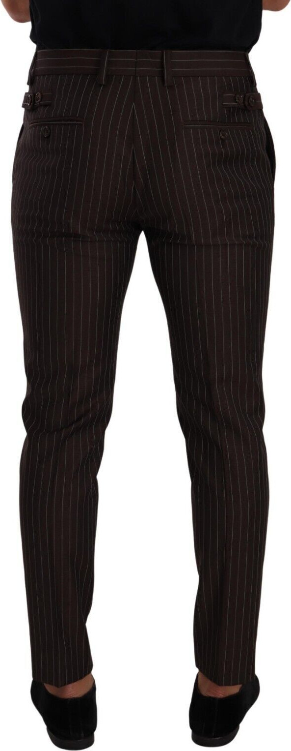 Formal Trousers Dolce & Gabbana Brown Striped
