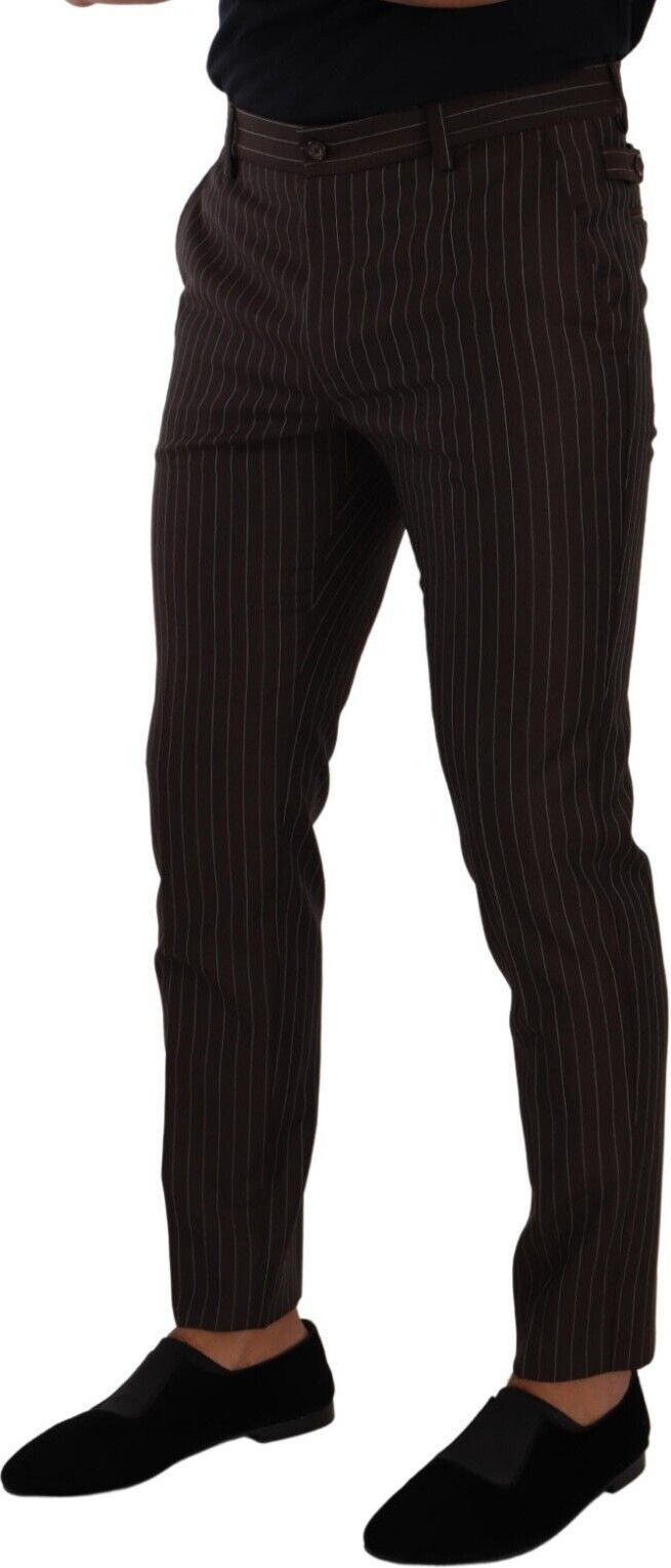 Formal Trousers Dolce & Gabbana Brown Striped