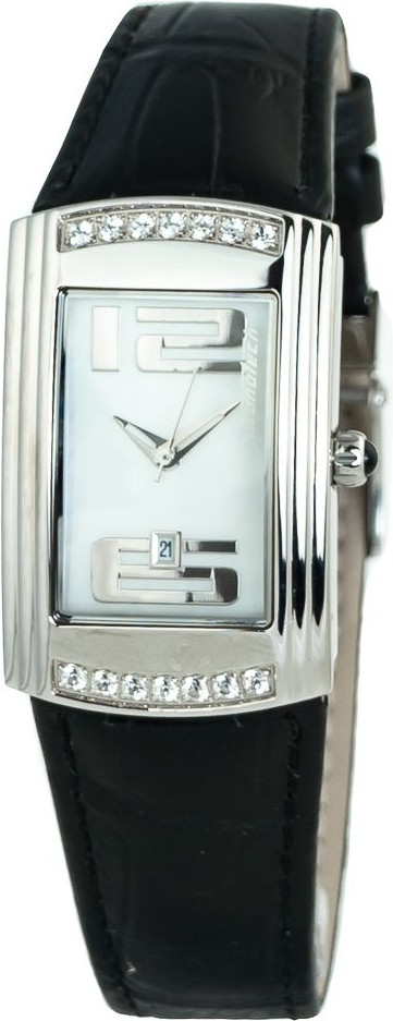 Часы Chronotech с черным кожаным ремешком