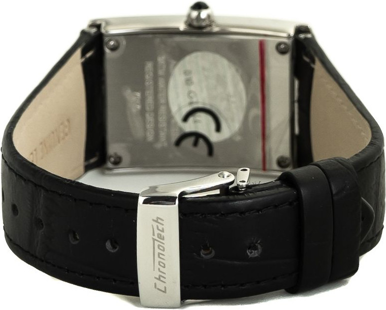 Часы Chronotech с черным кожаным ремешком