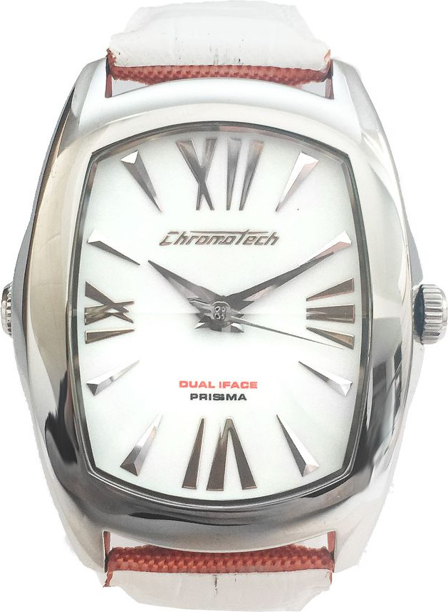Chronotech Orange Leather Watch