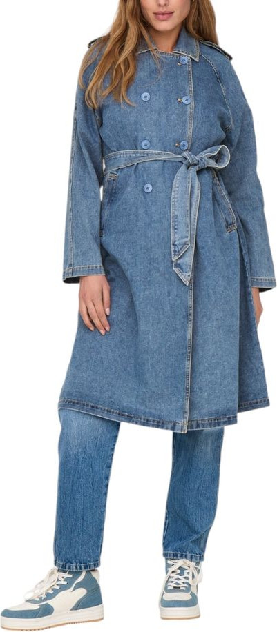 Trench Coat ONLY Blue Cotton