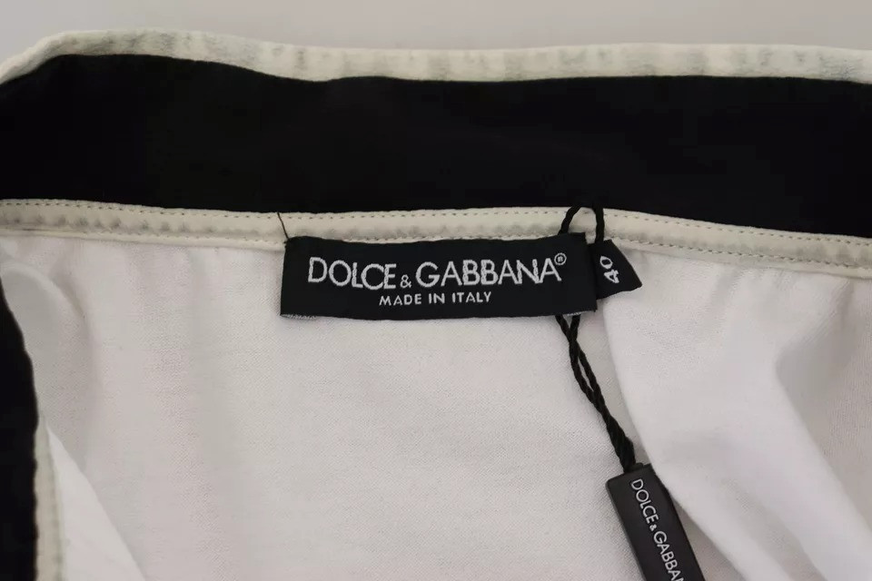 Повседневная футболка Dolce & Gabbana Белый Хлопок С Принтом Воротник-Резинка
