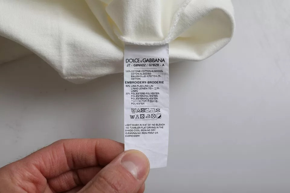 T-shirt Dolce & Gabbana White Love & Peace Cotton Round Neck