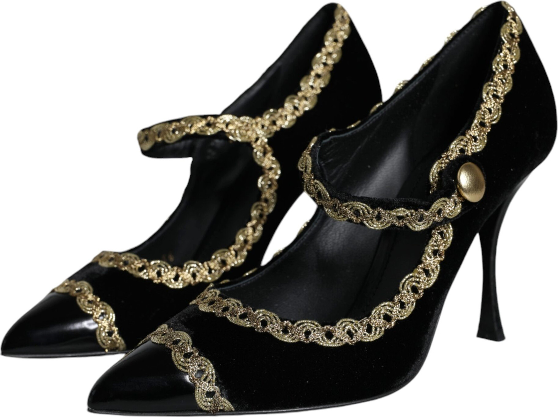 Dolce & Gabbana Mary Janes Pumps Zamsha Oltin