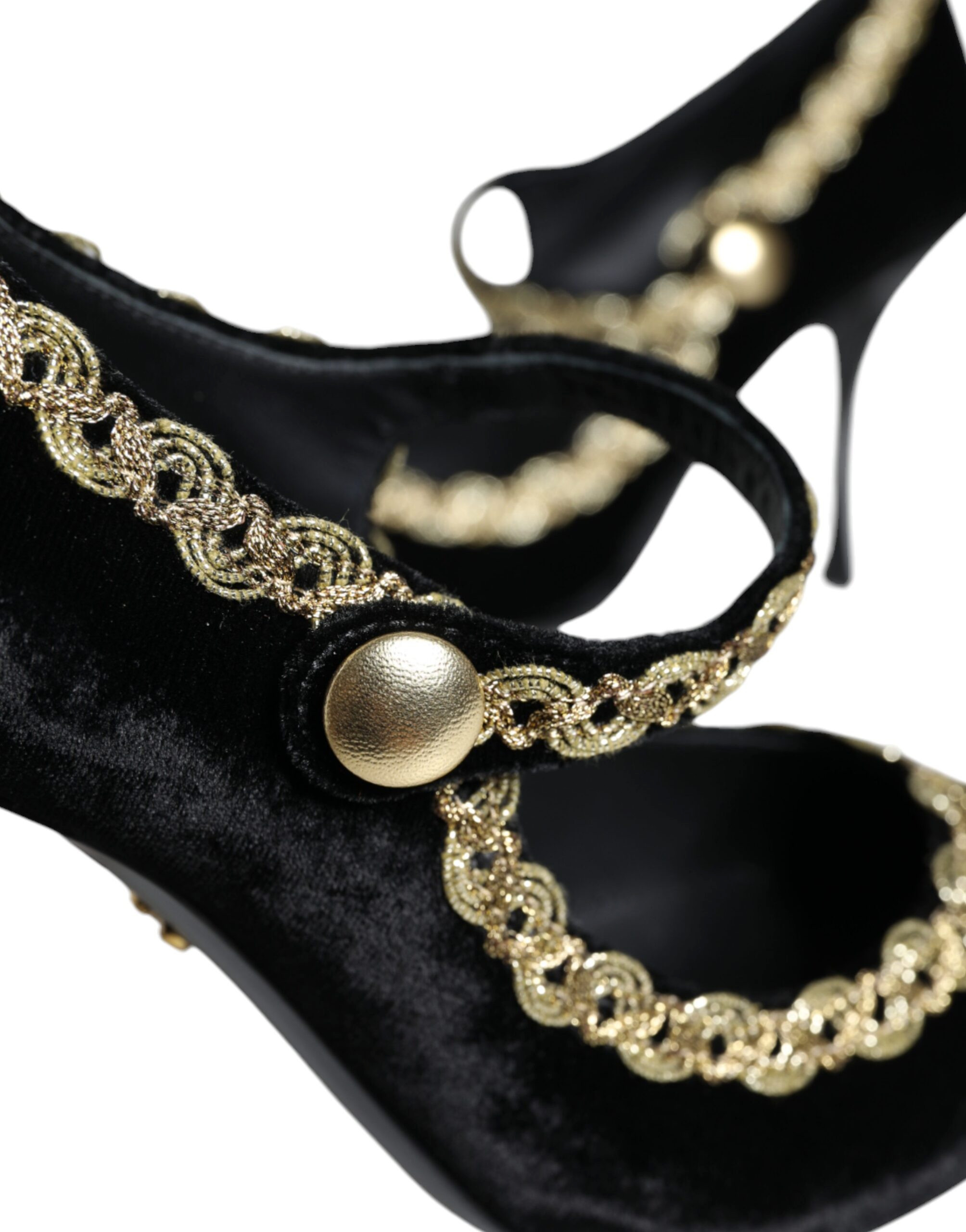 Dolce & Gabbana Mary Janes Pumps Zamsha Oltin