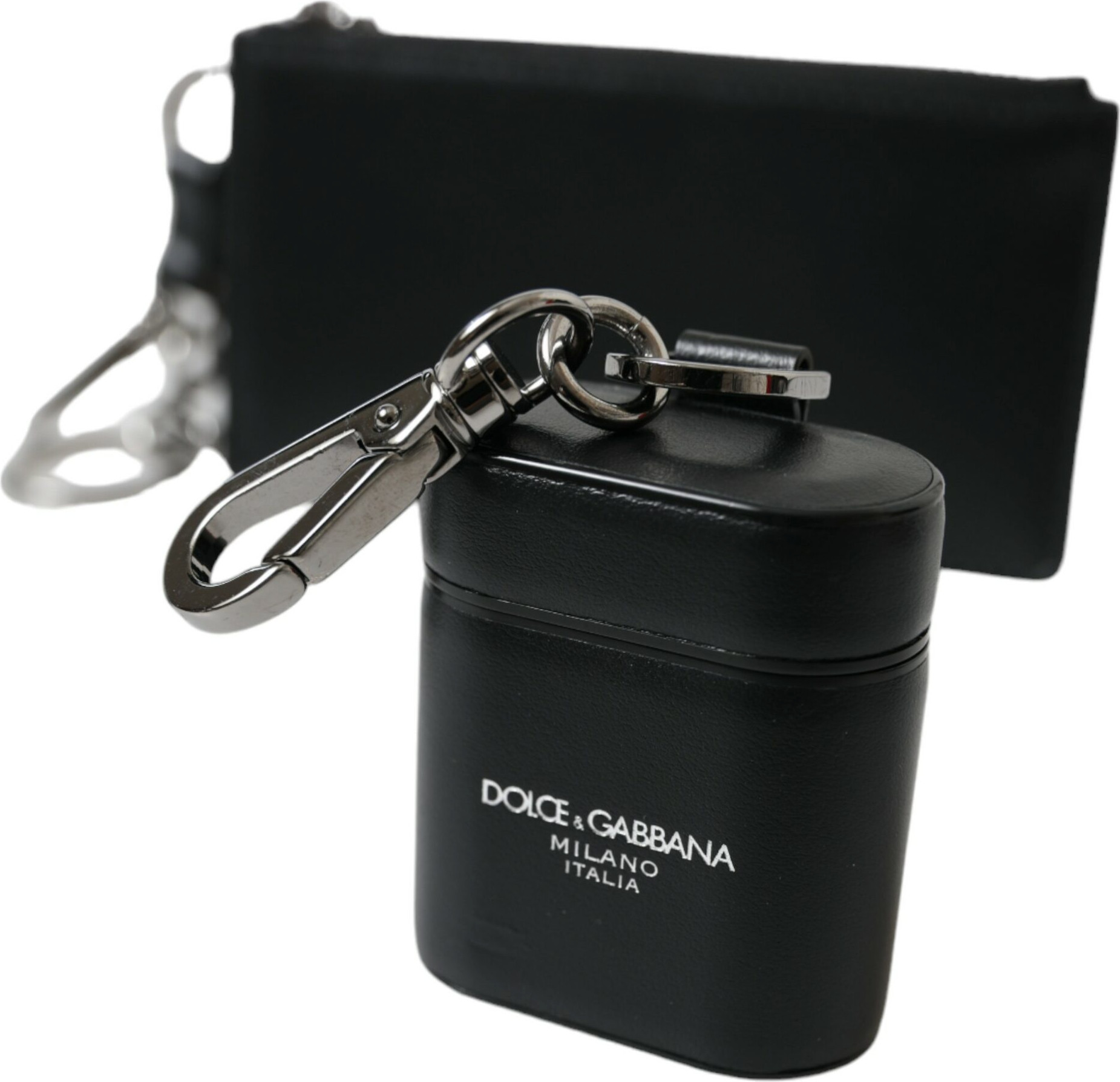 Case Dolce & Gabbana Black Leather Zip Logo Strap Multi Kit